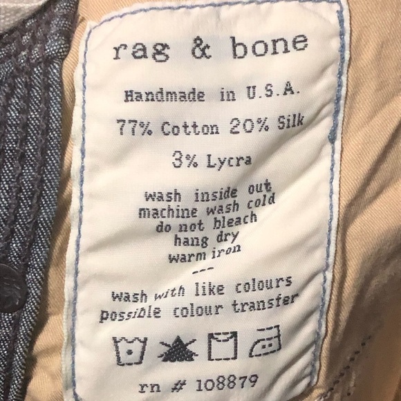 Rag & Bone Pants Women's 25 Miamar Slim Fit Low Rise Silk Blend Spring Fashion - Picture 4 of 6